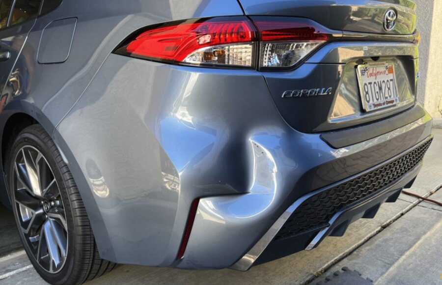Bumper Dent Repair before, Orange County