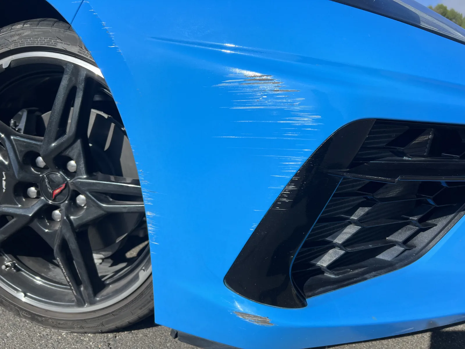 Mobile bumper repair corner refinish by Auto Cosmetic Solutions in Laguna Niguel, Orange County