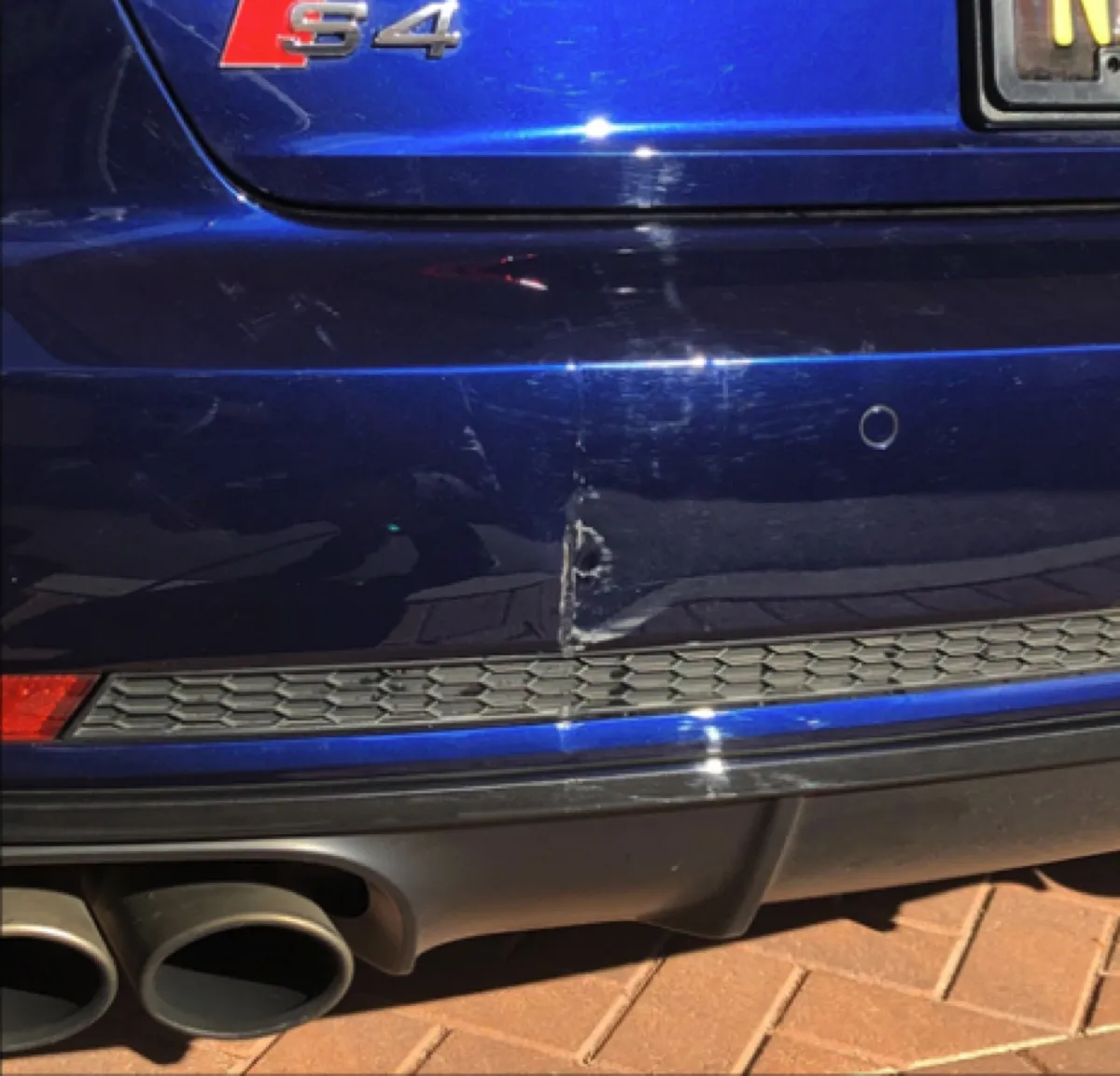 Bumper Scrape before, Orange County mobile bumper repair
